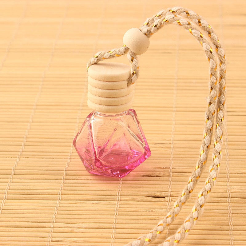 Colored Glass Wish / Spell Bottle with Wood Cap