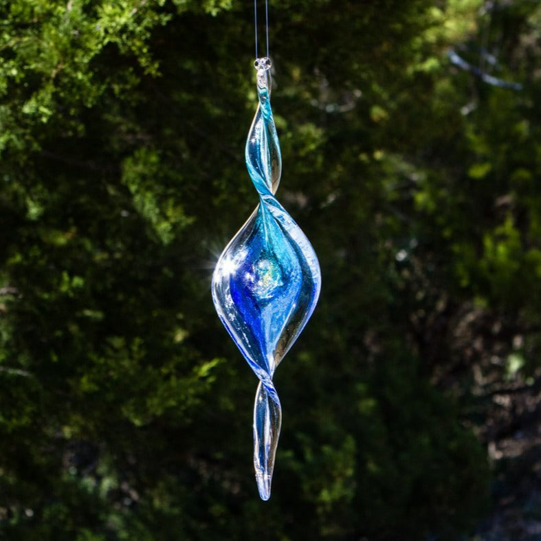 Blown Glass Small Spiral by Luke Adams 5" - Suncatcher
