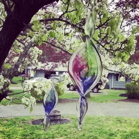 Blown Glass Small Spiral by Luke Adams 5" - Suncatcher