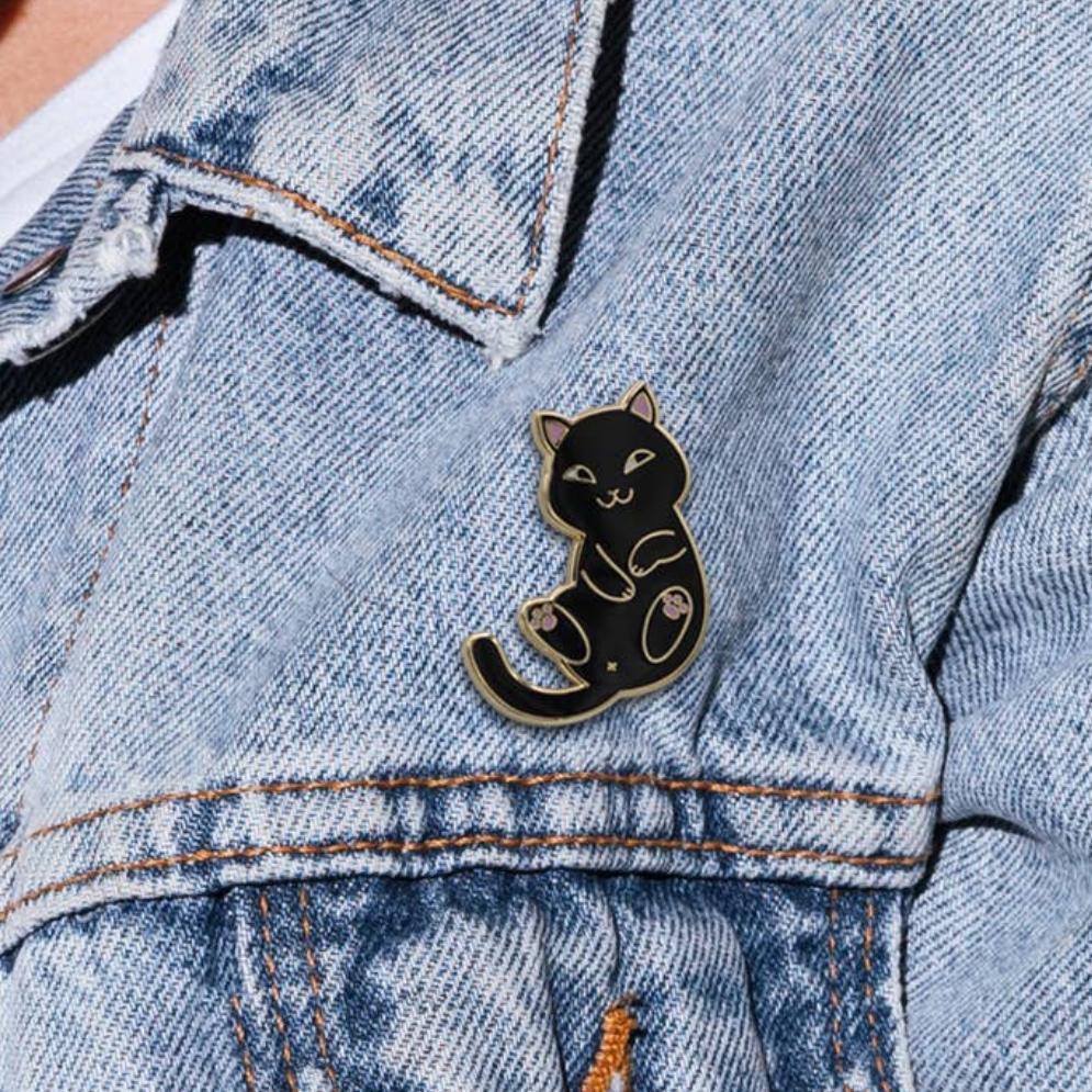 Playful Cat Enamel Pin - Cute & Funny Cat Lapel Pin