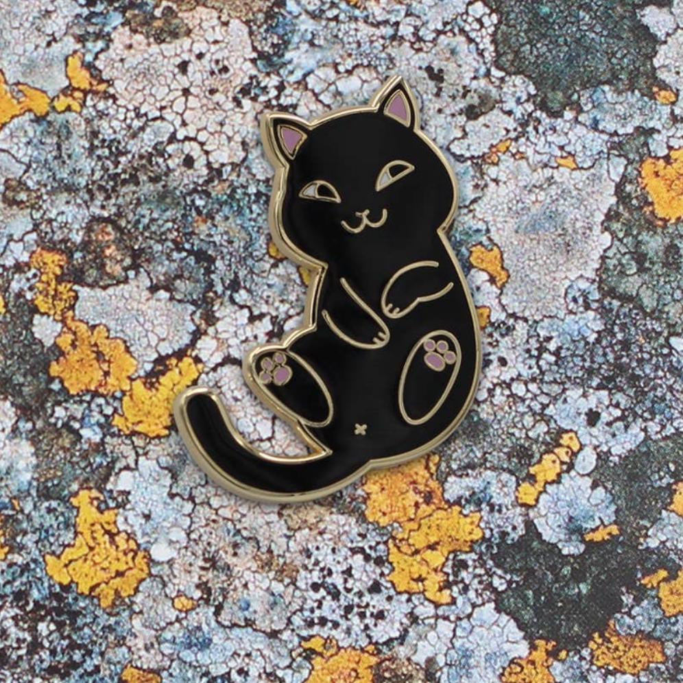 Playful Cat Enamel Pin - Cute & Funny Cat Lapel Pin