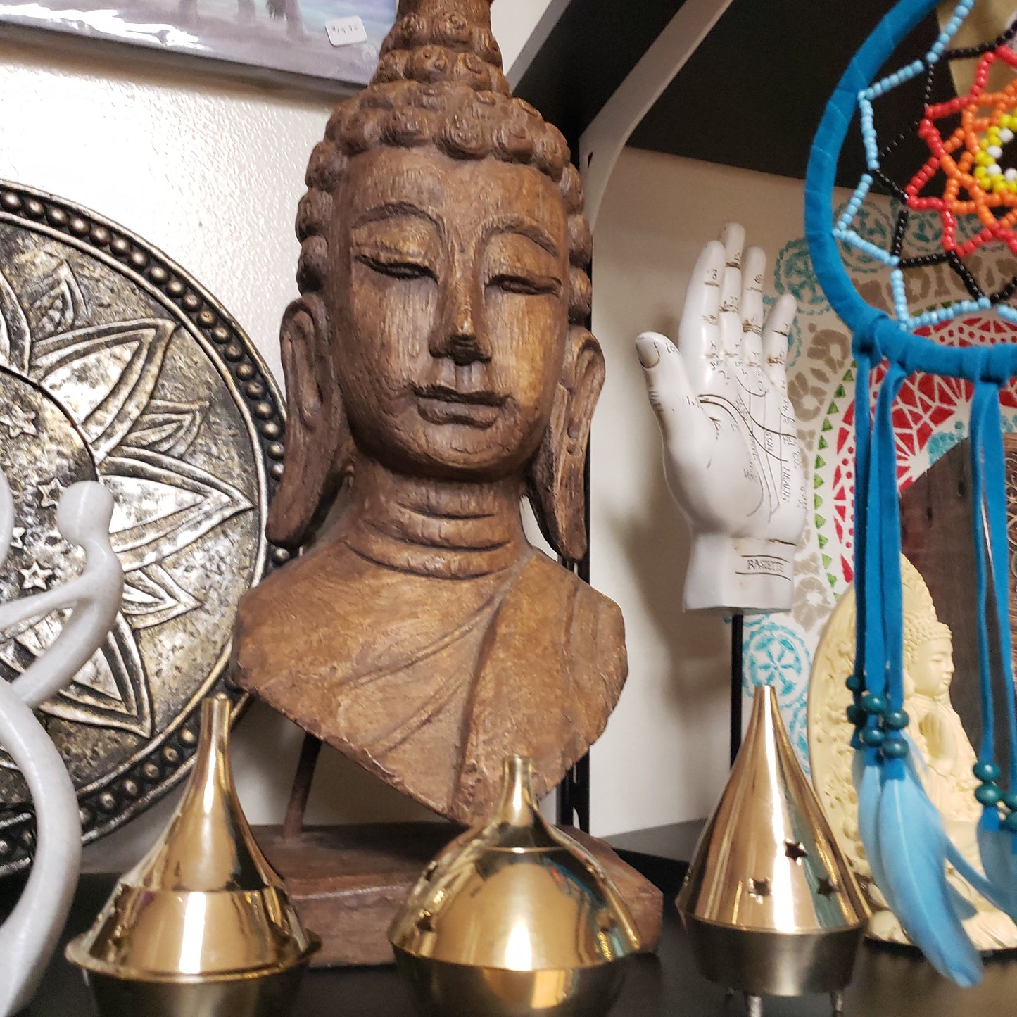 Large Wooden Buddha Head - Tree Of Life Shoppe