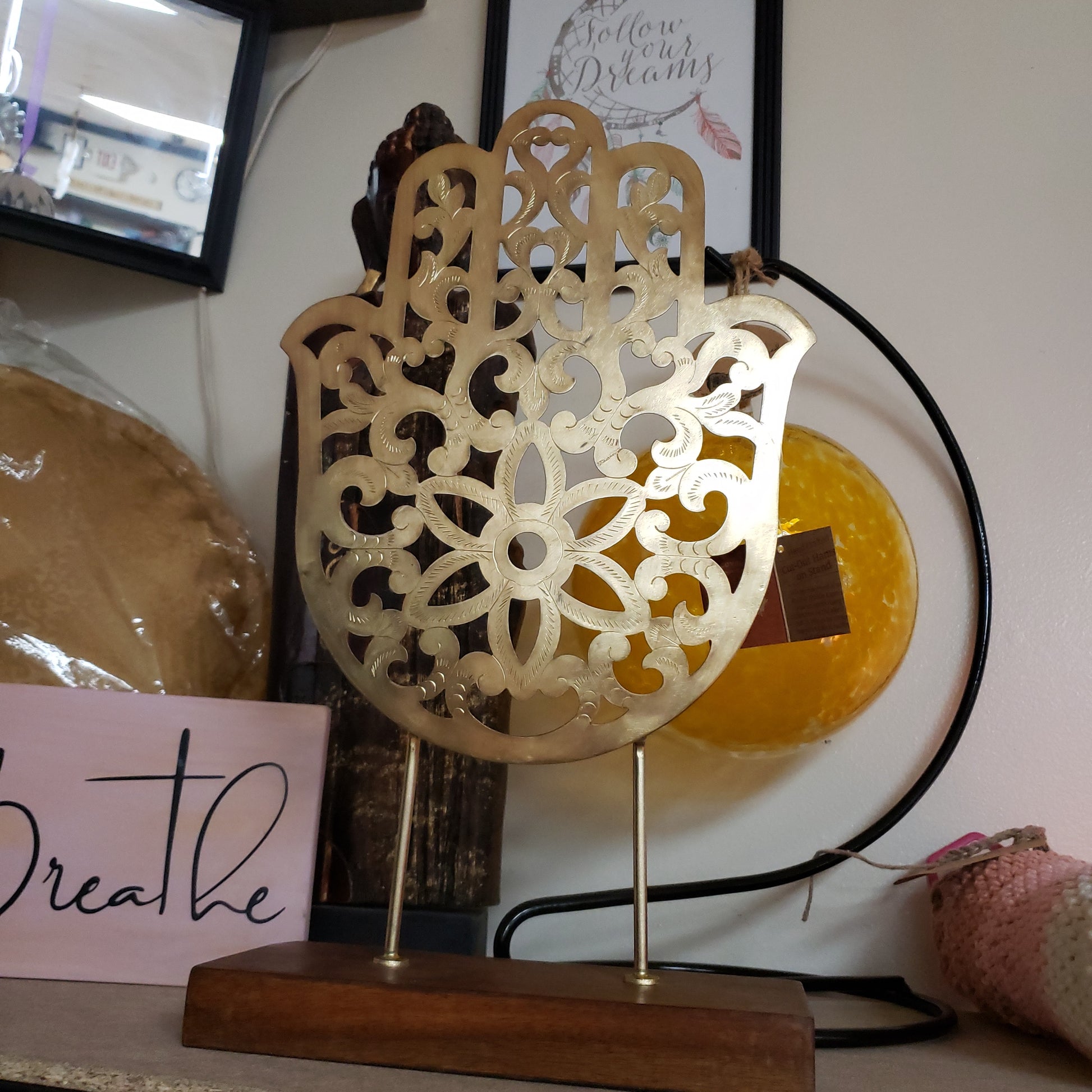 Antique Brass Cutout Hamsa Hand Decor - Tree Of Life Shoppe