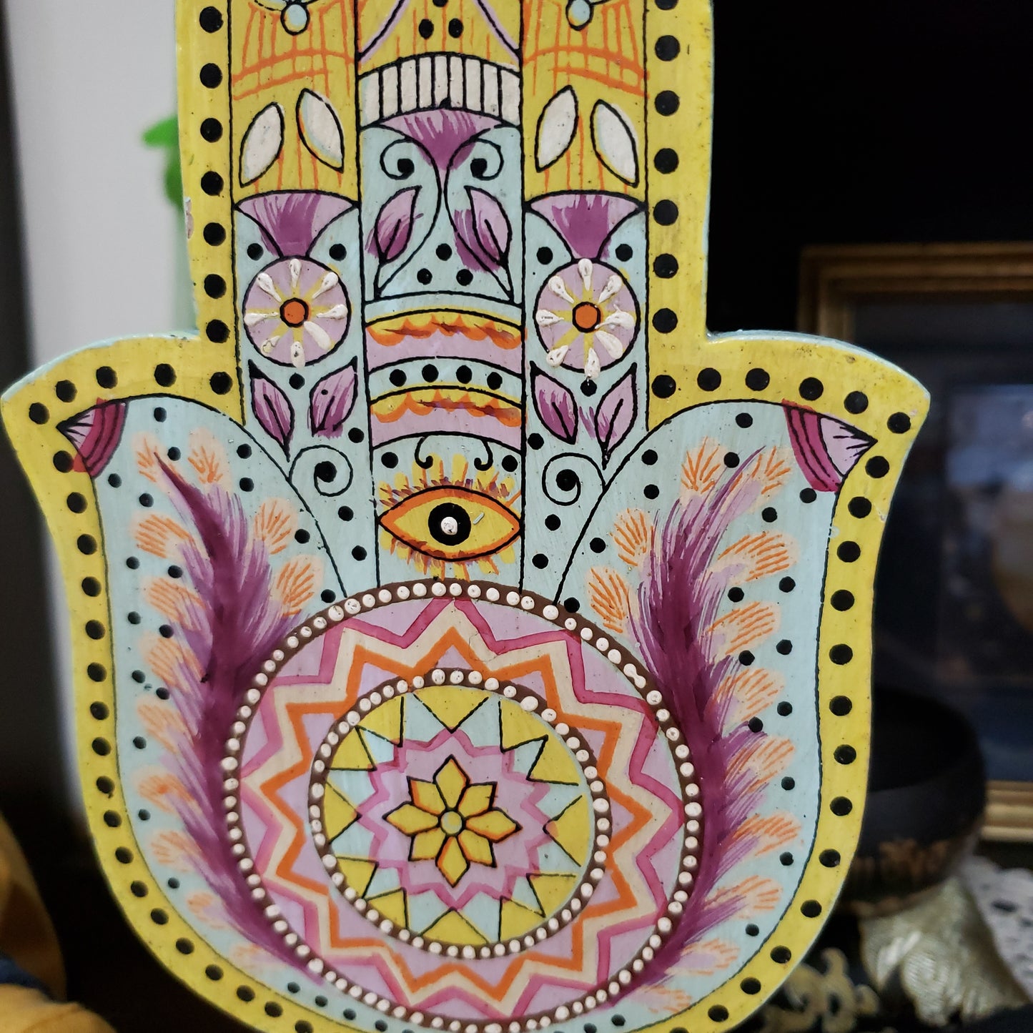 Hand Painted Hamsa Wall Decor / Plaque - Tree Of Life Shoppe