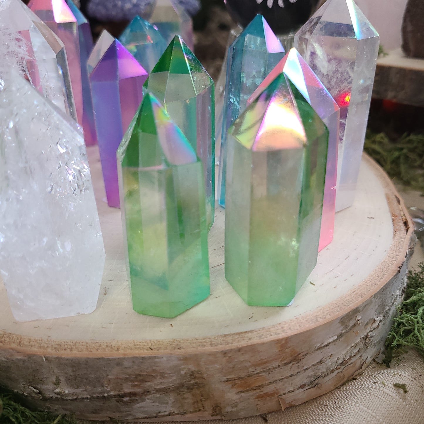 Aura Green Quartz Mini Point Towers 2 1/2 to 3 inches