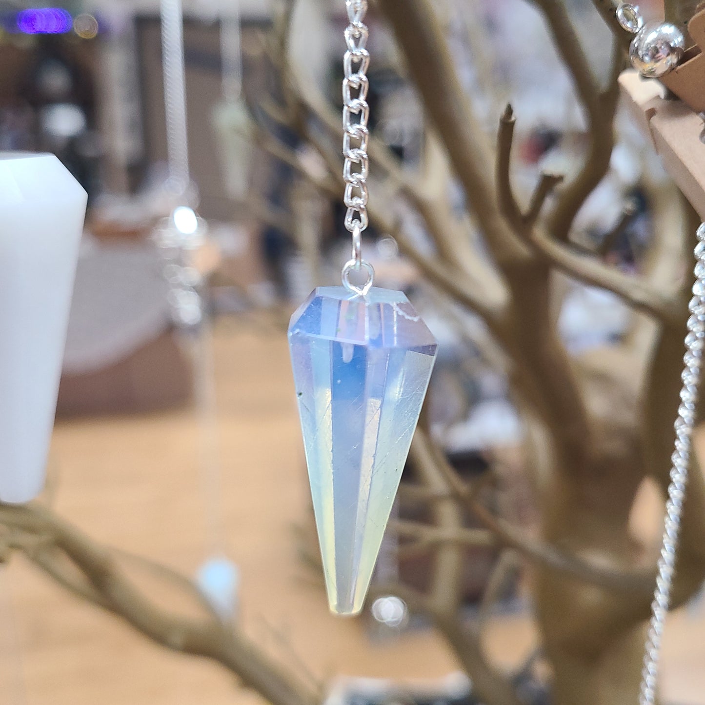Six Sided Gemstone Pendulums - Opalite