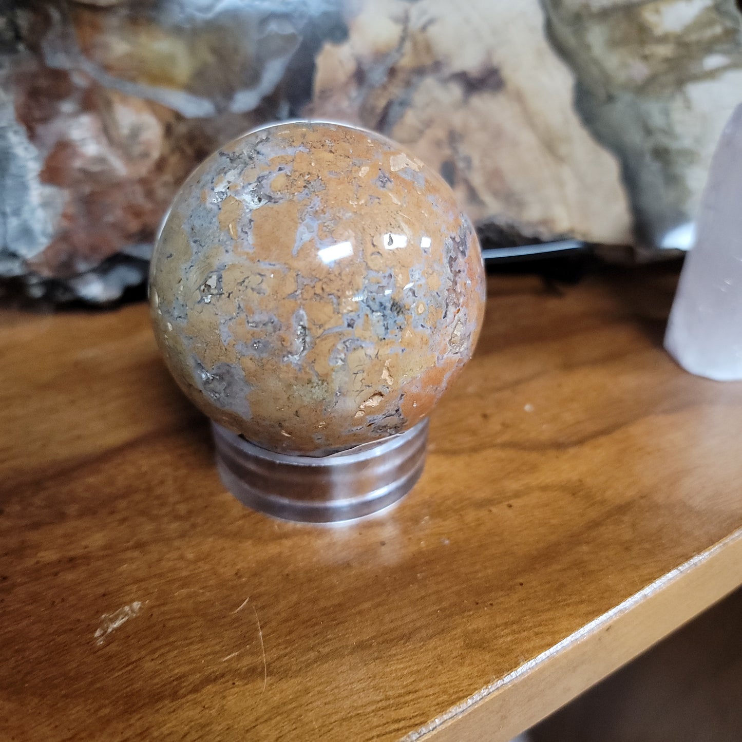 Flower Agate & Ocean Jasper Spheres