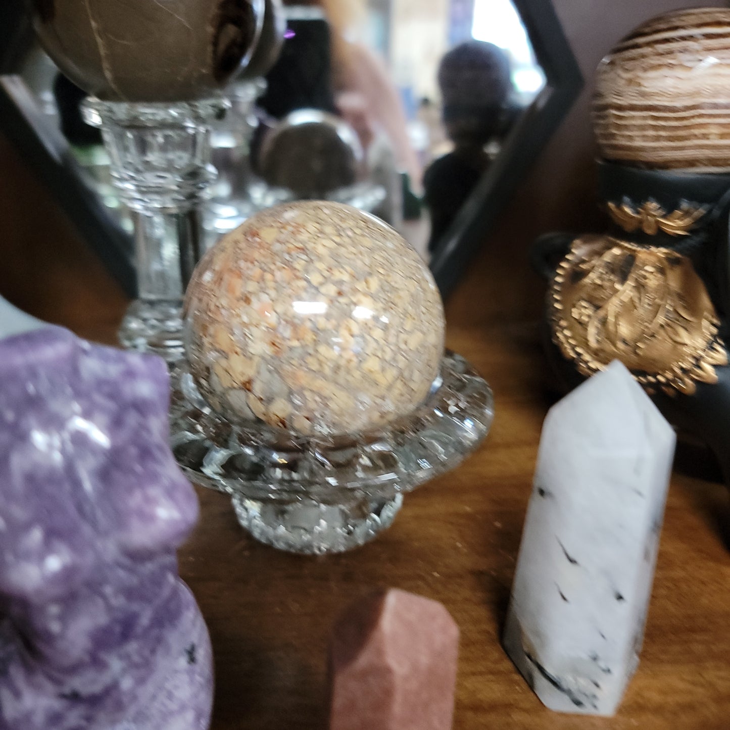 Flower Agate & Ocean Jasper Spheres