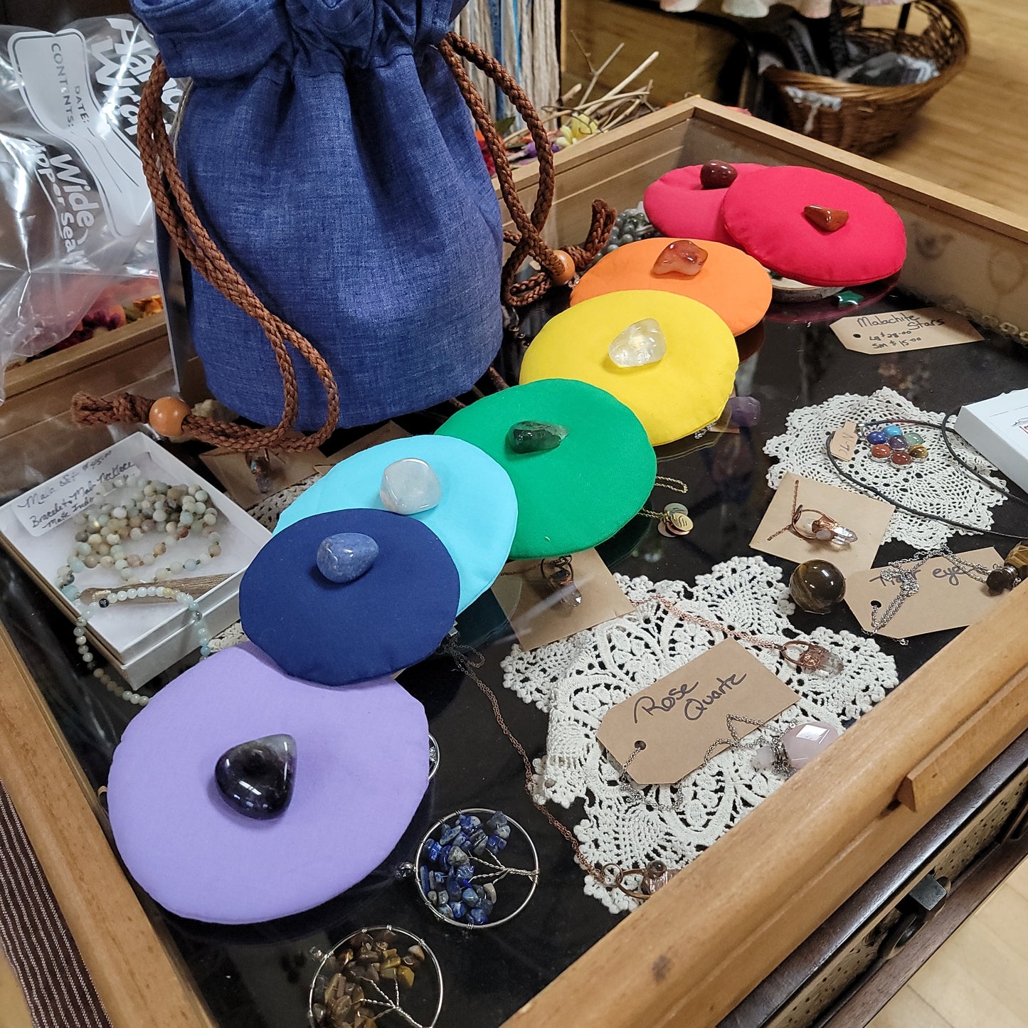 Chakra Crystal Pillow Set - Handmade