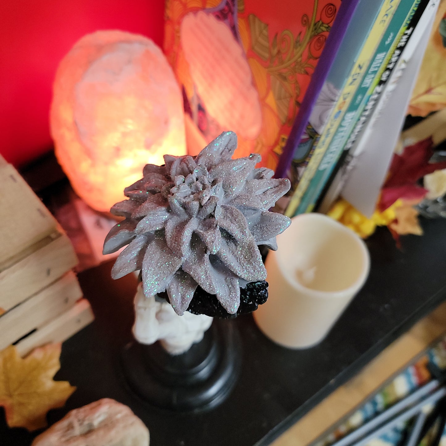 Skelton Hand and Flower Statue