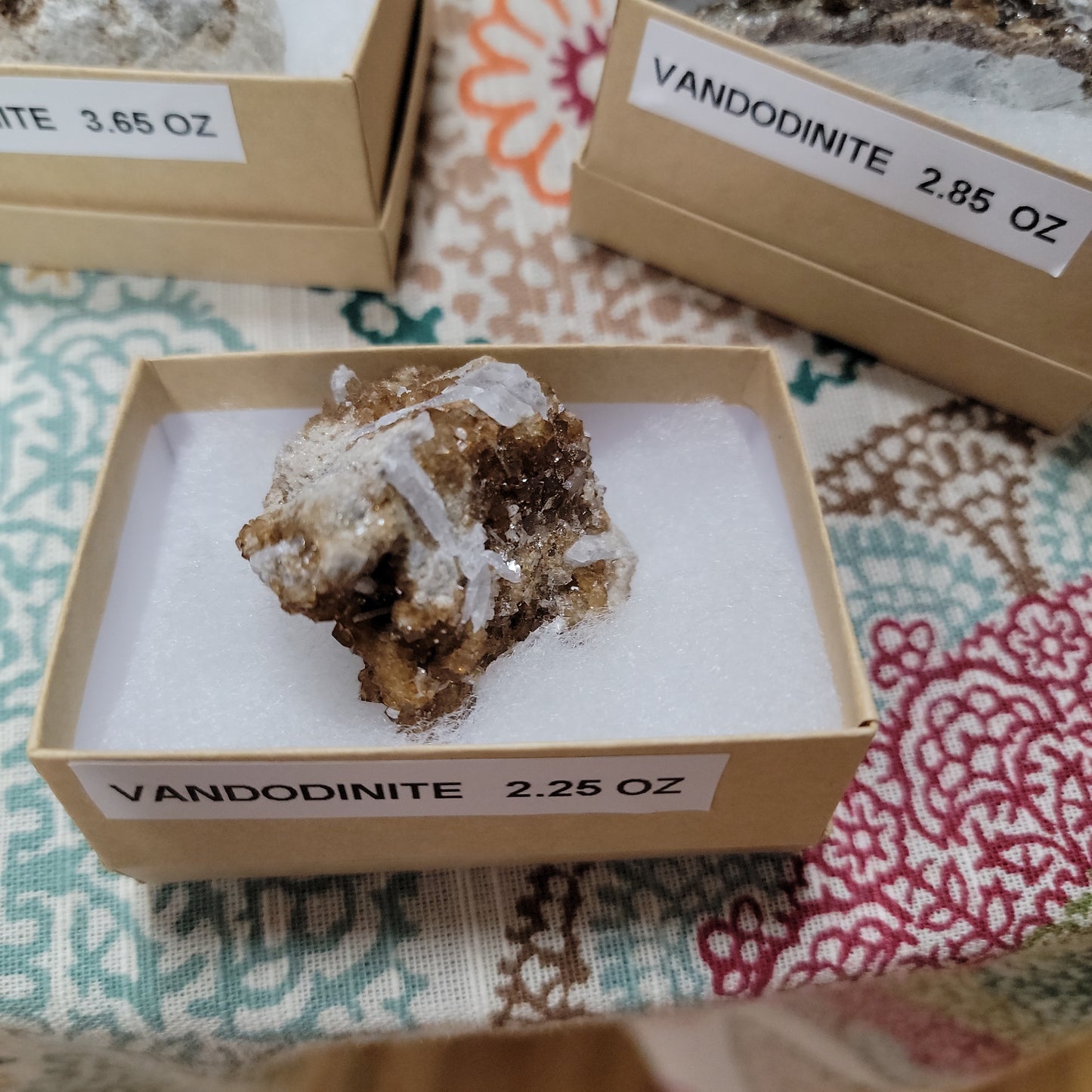 Vanadinite On Golden Barite - Specimen