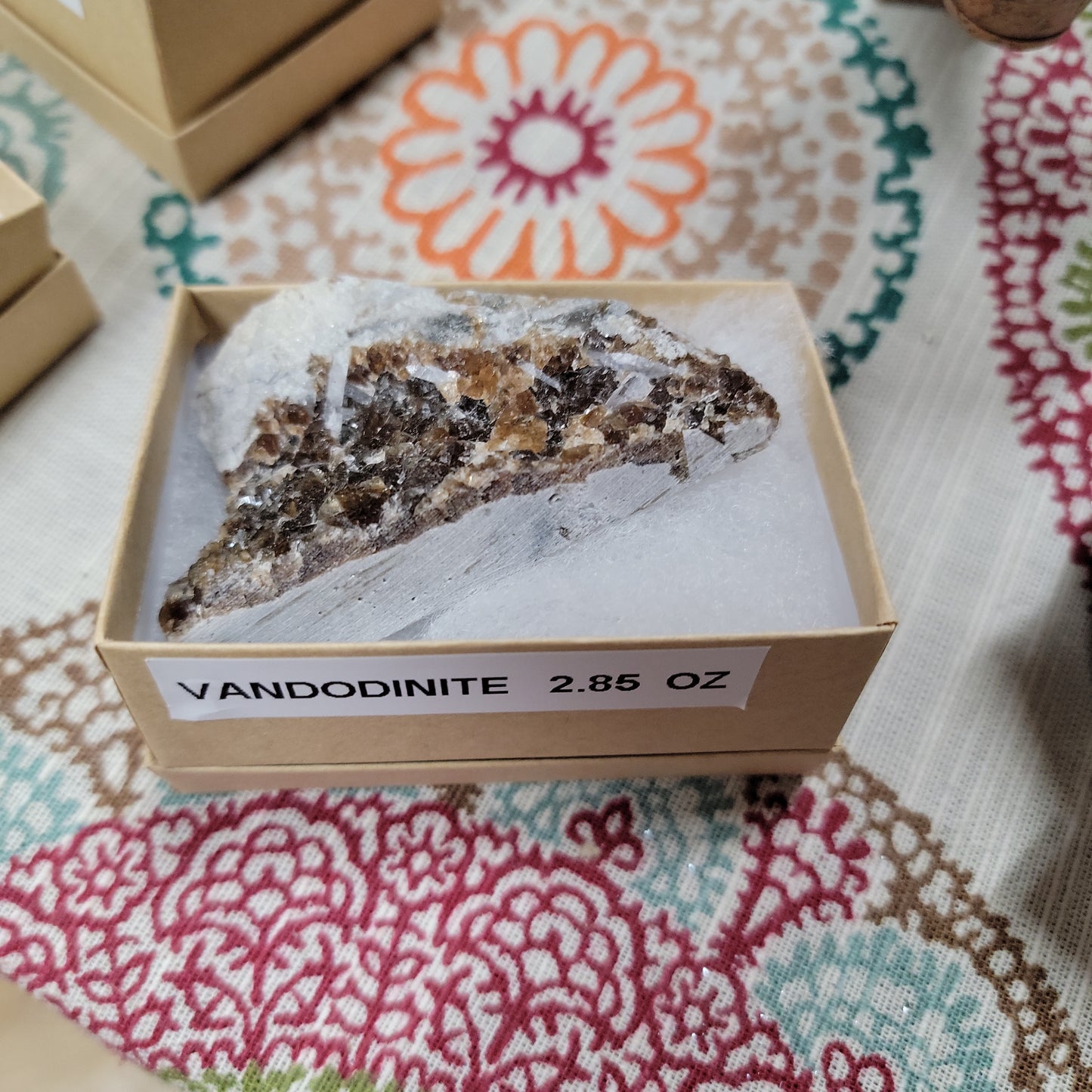 Vanadinite On Golden Barite - Specimen