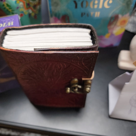 Tree of Life leather blank book w/ latch 3 1/2 by 5”