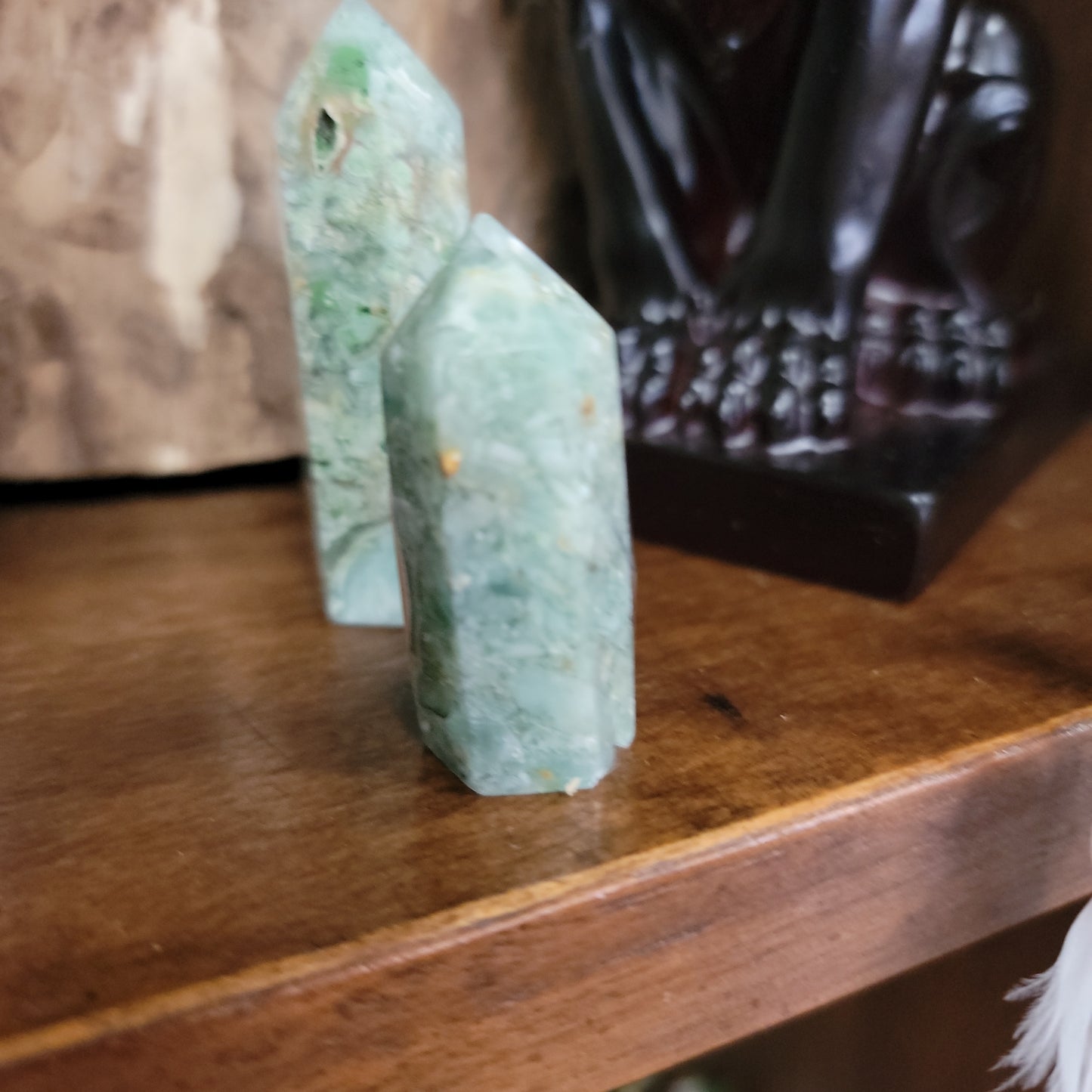 Green Opalized Fluorite Tower