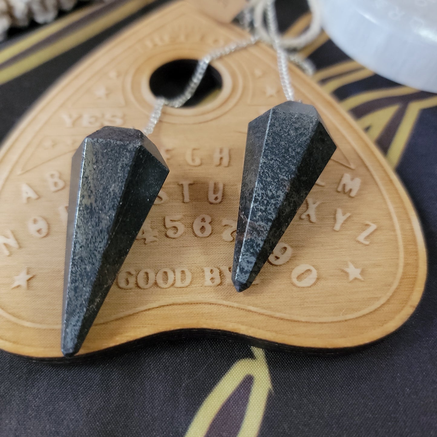 Six Sided Gemstone Pendulums - Hematite