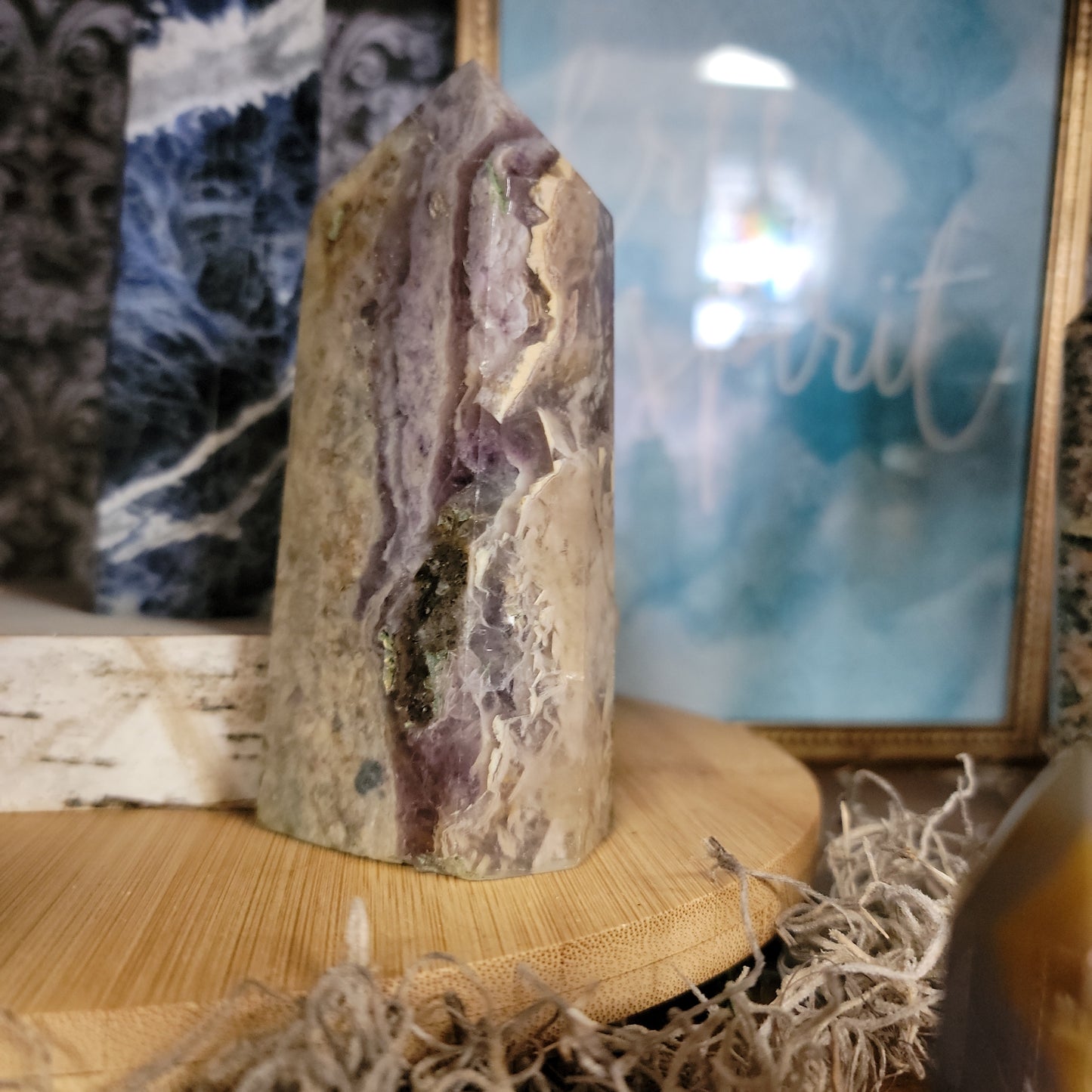 Mavelous Silky Fluorite Tower, Large 4 1/2 inches