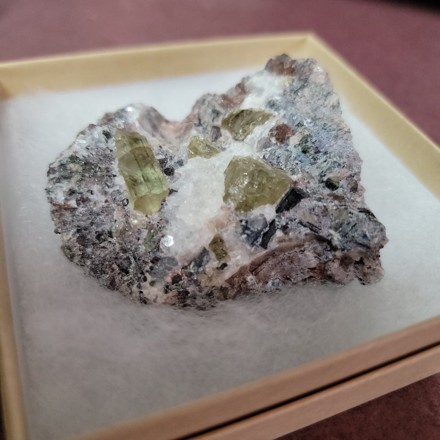 Golden Green Apatite in a Matrix Specimen 4.85 oz