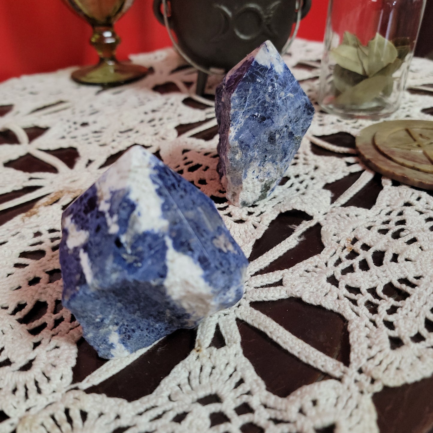 Sodalite Point Raw Base Cut