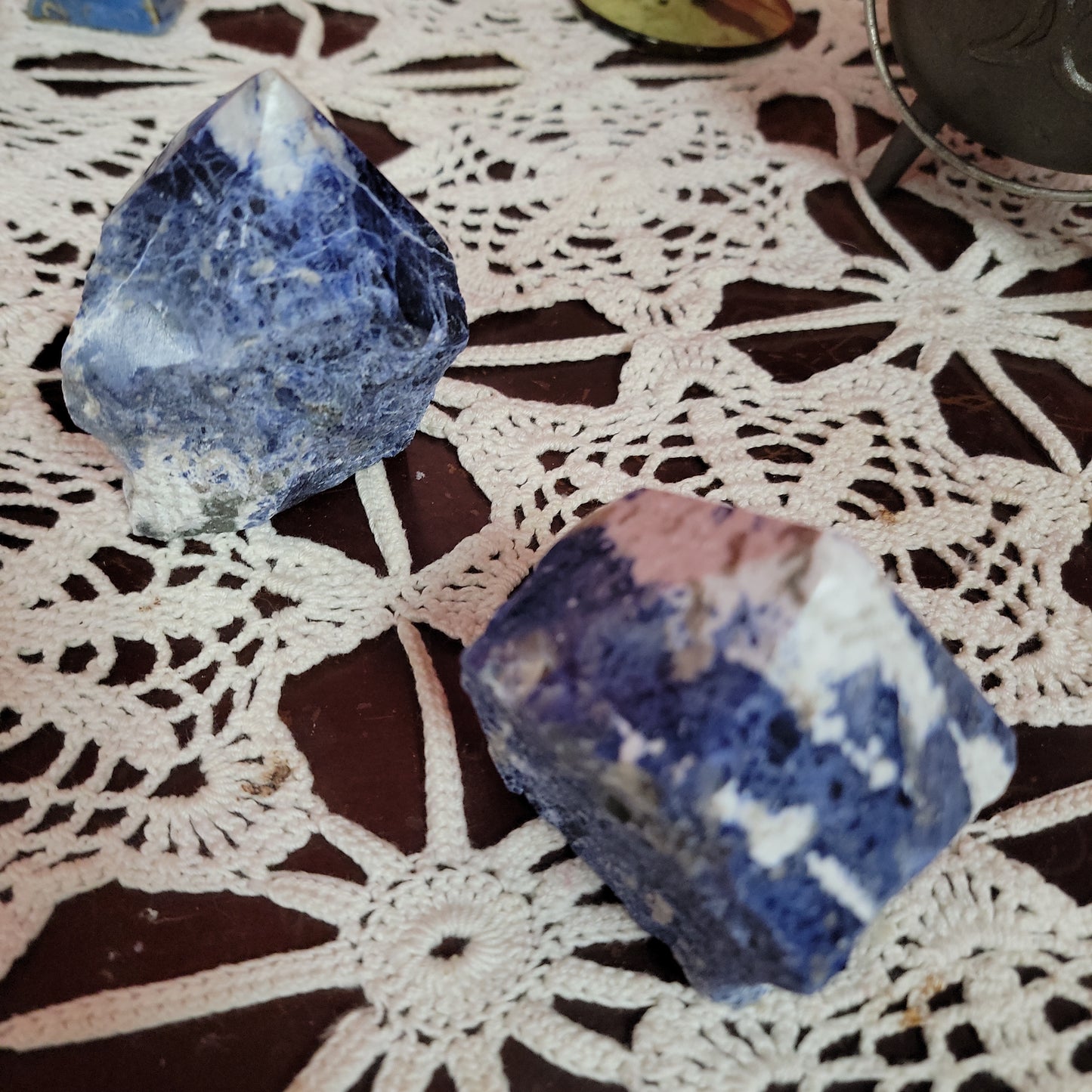 Sodalite Point Raw Base Cut