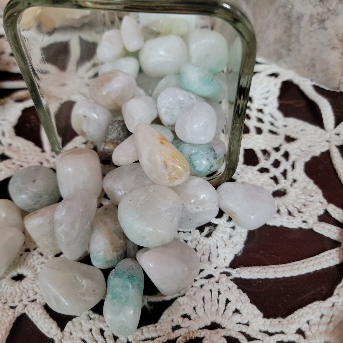Quartz with Chrysocolla - Tumbled