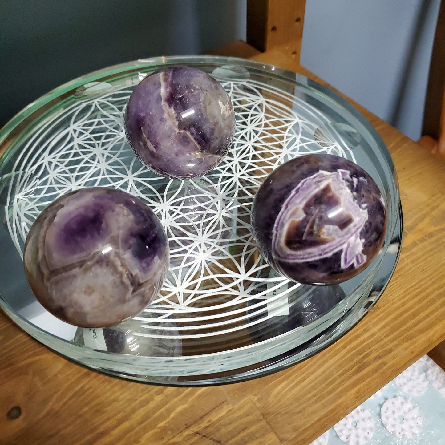 Chevron Amethyst Spheres