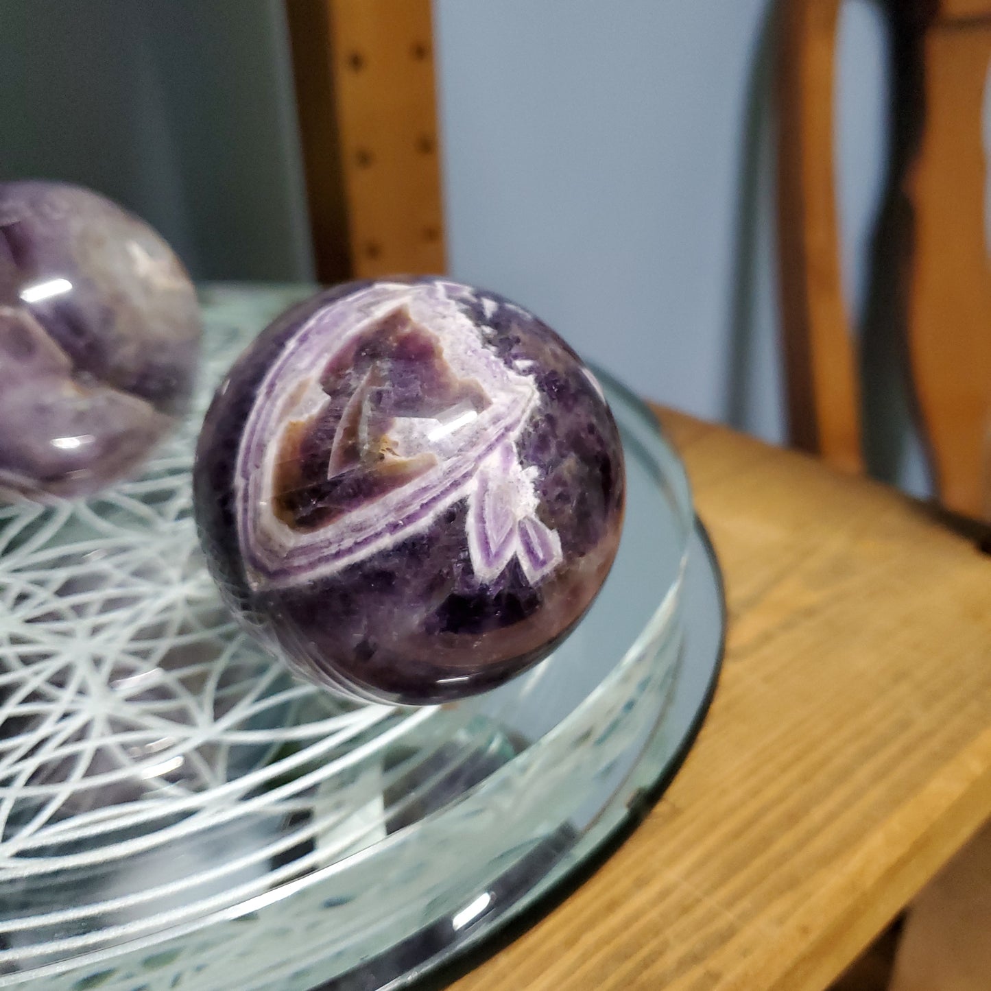 Chevron Amethyst Spheres