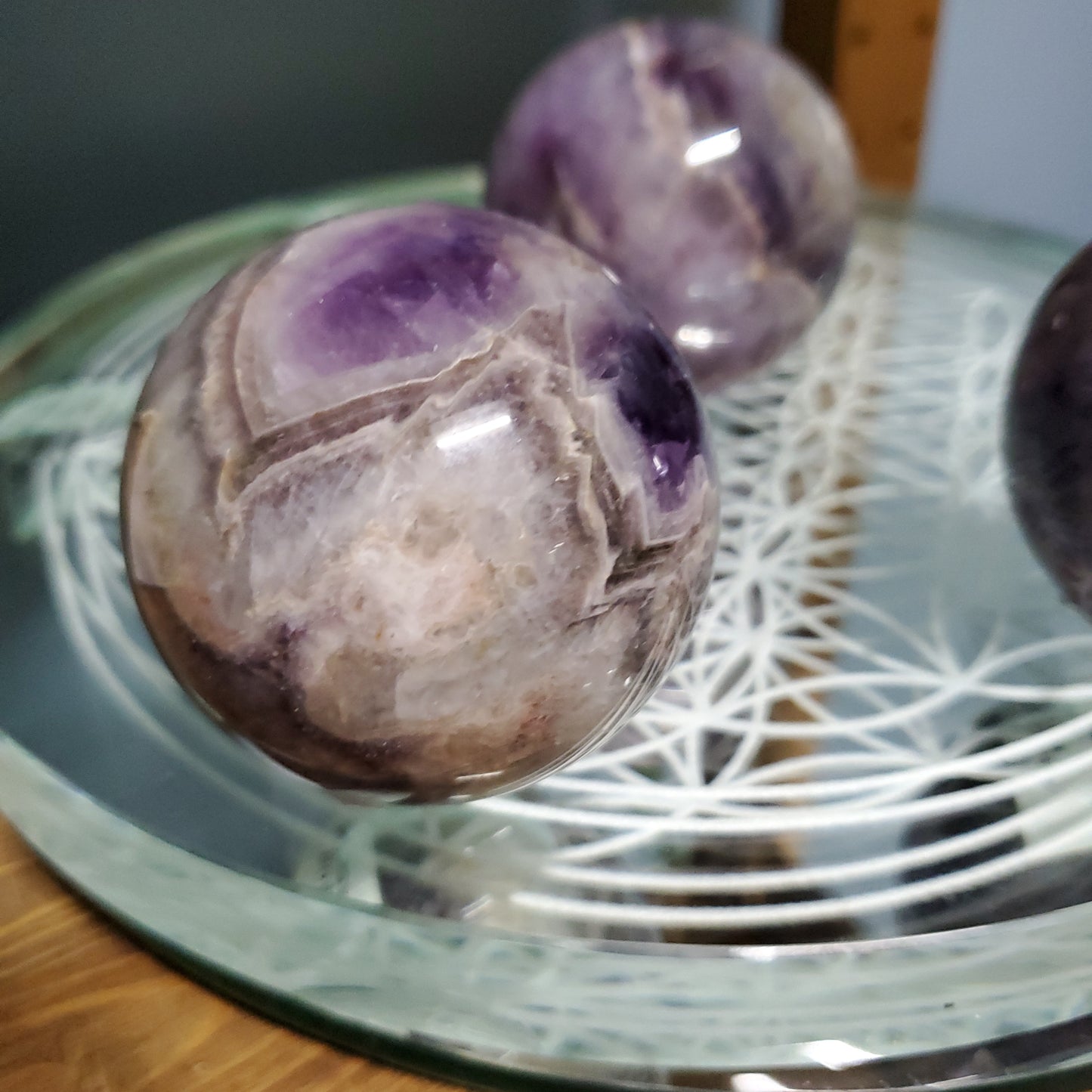 Chevron Amethyst Spheres