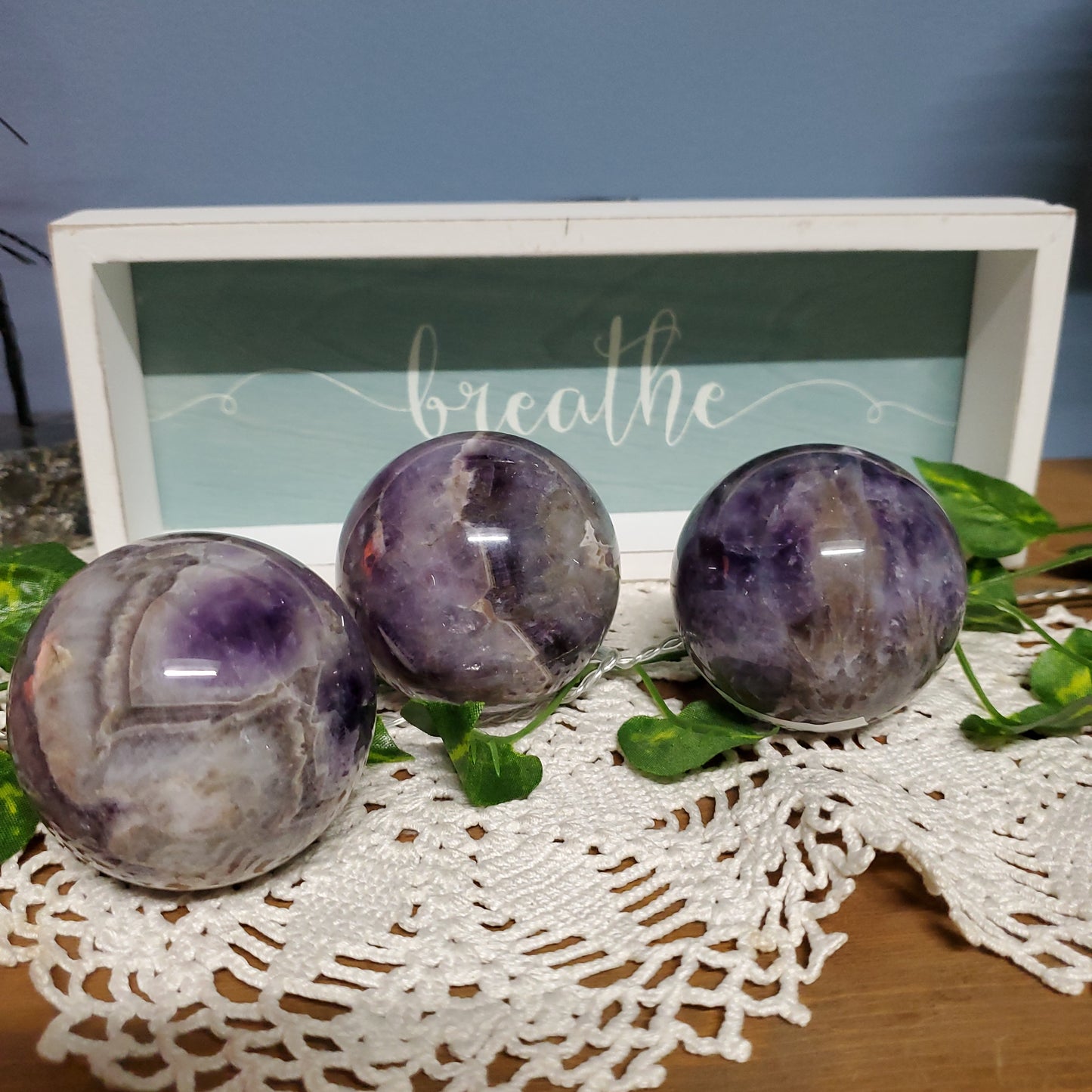 Chevron Amethyst Spheres