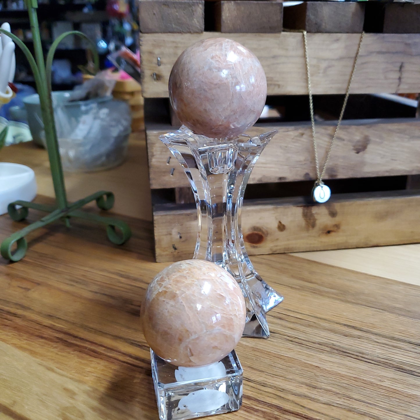 Peach Moonstone Spheres
