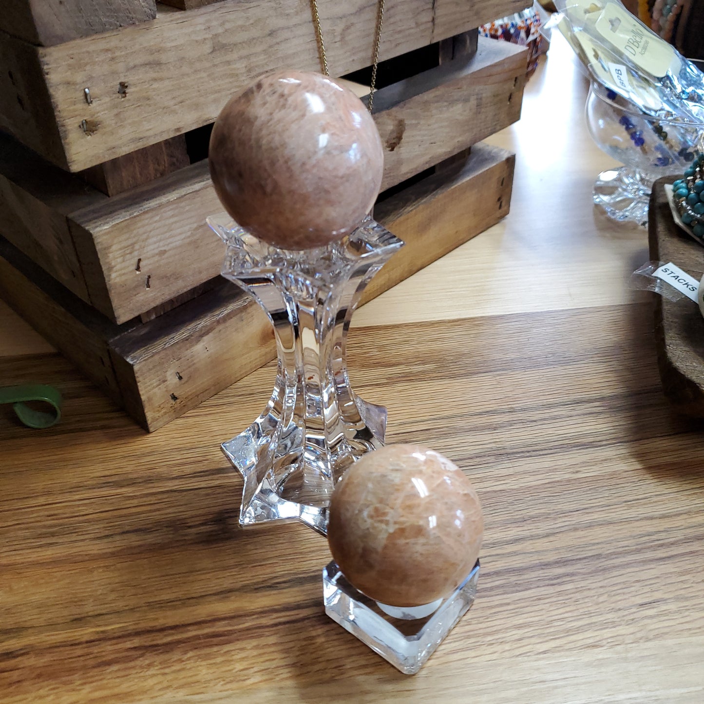 Peach Moonstone Spheres