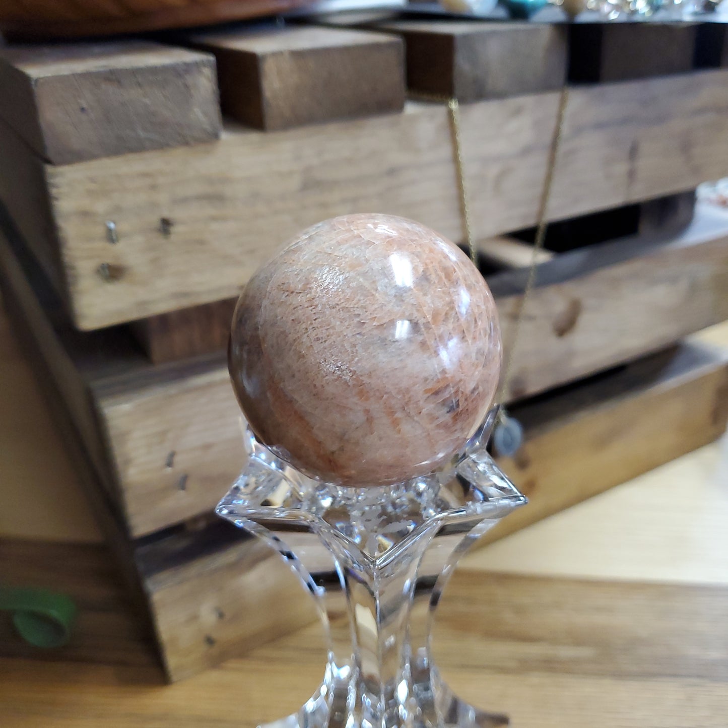 Peach Moonstone Spheres