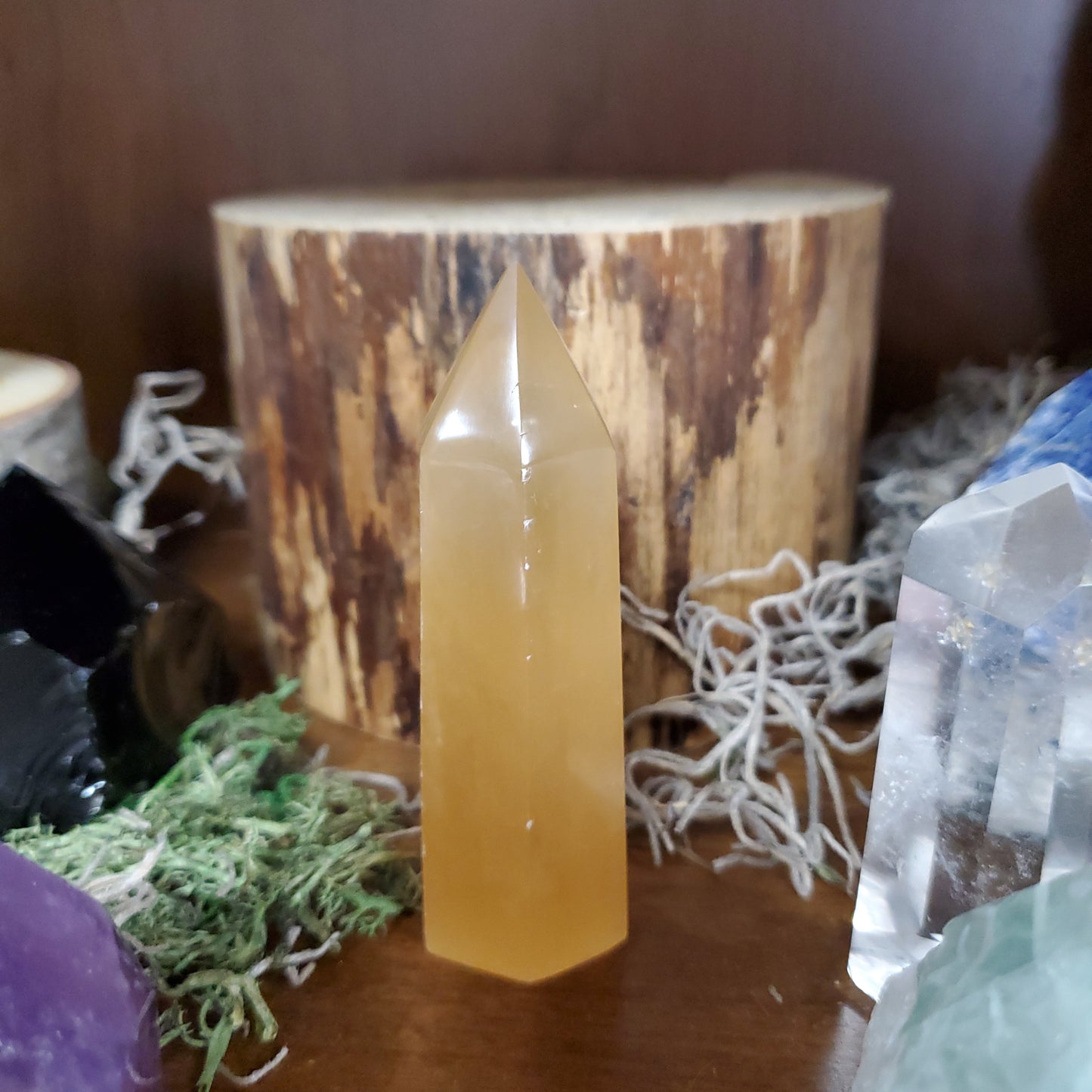 Rich Honey Calcite Tower 3 1/2”