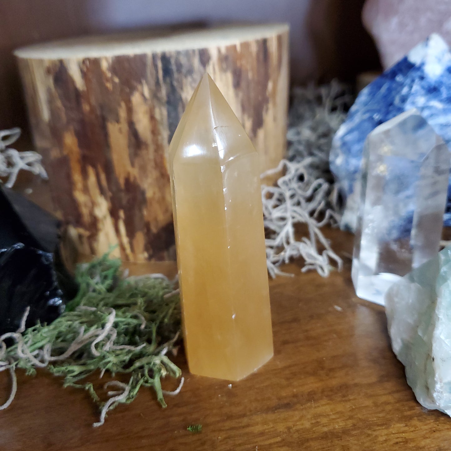 Rich Honey Calcite Tower 3 1/2”