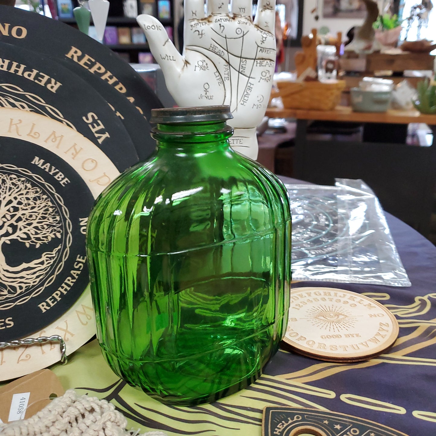 Witches Green Scalloped Bottle