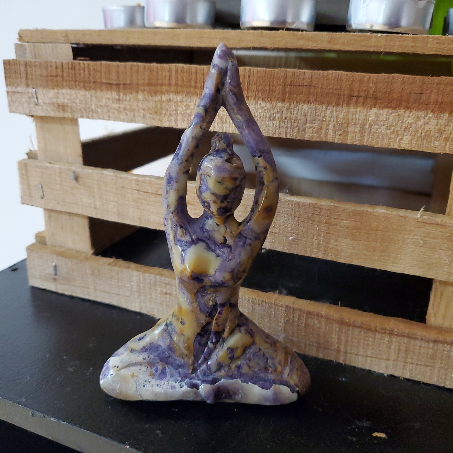 Carved Yoga Goddess Statue - Tiffany Stone