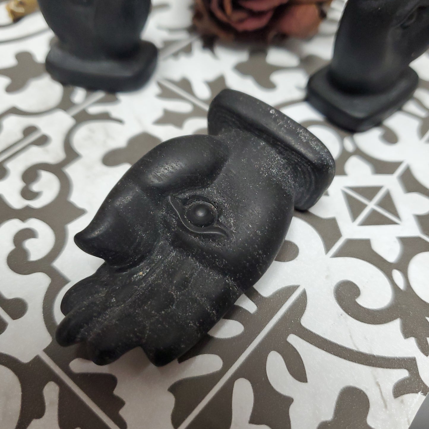 Carved Obisidan Fortune Palm