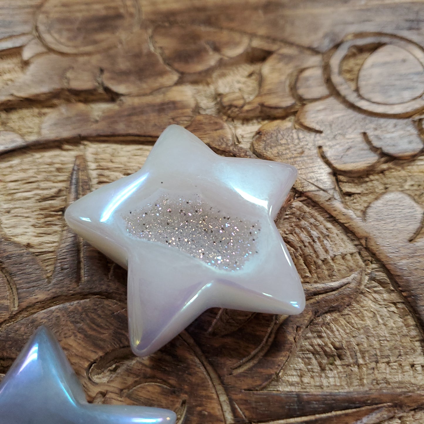 Angel Aura Druzy Agate Puffy Stars