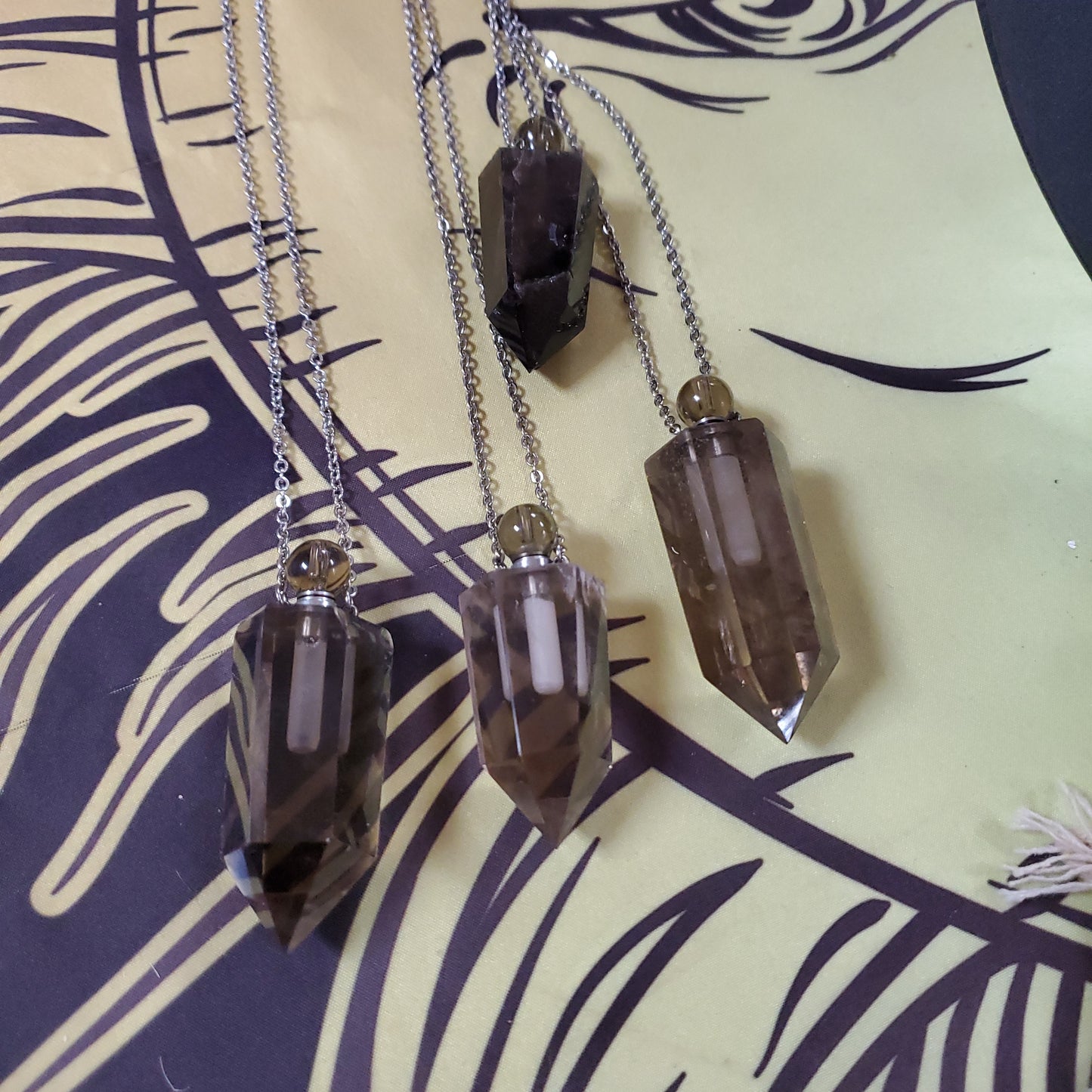 Crystal Gemstone Point Potion Bottle Pendants - Various