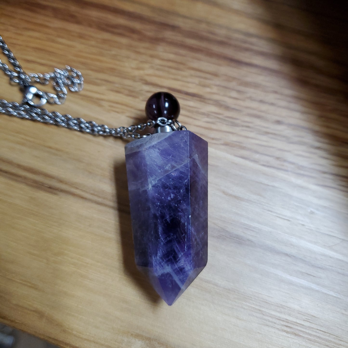 Crystal Gemstone Point Potion Bottle Pendants - Various