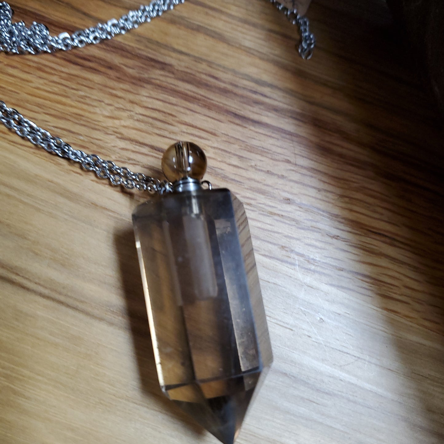 Crystal Gemstone Point Potion Bottle Pendants - Various