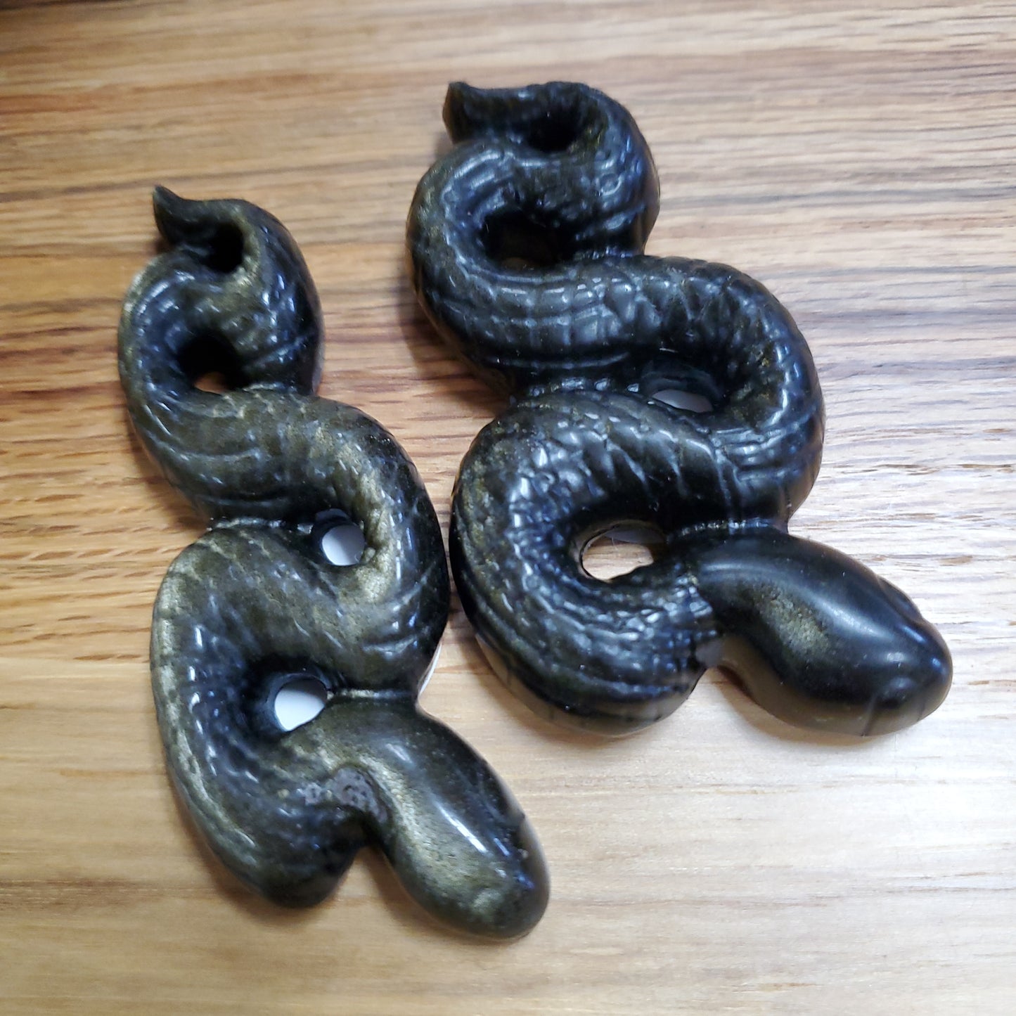 Carved Gemstone Crystal Snakes