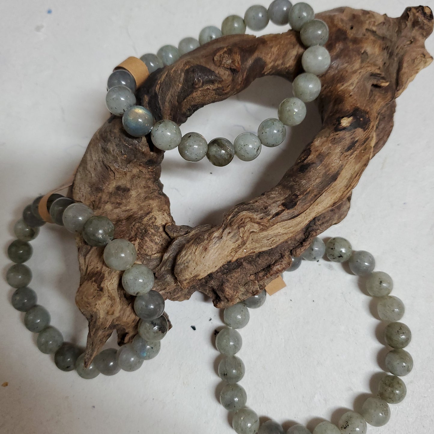 White Labradorite - Bead Bracelet 8 mm