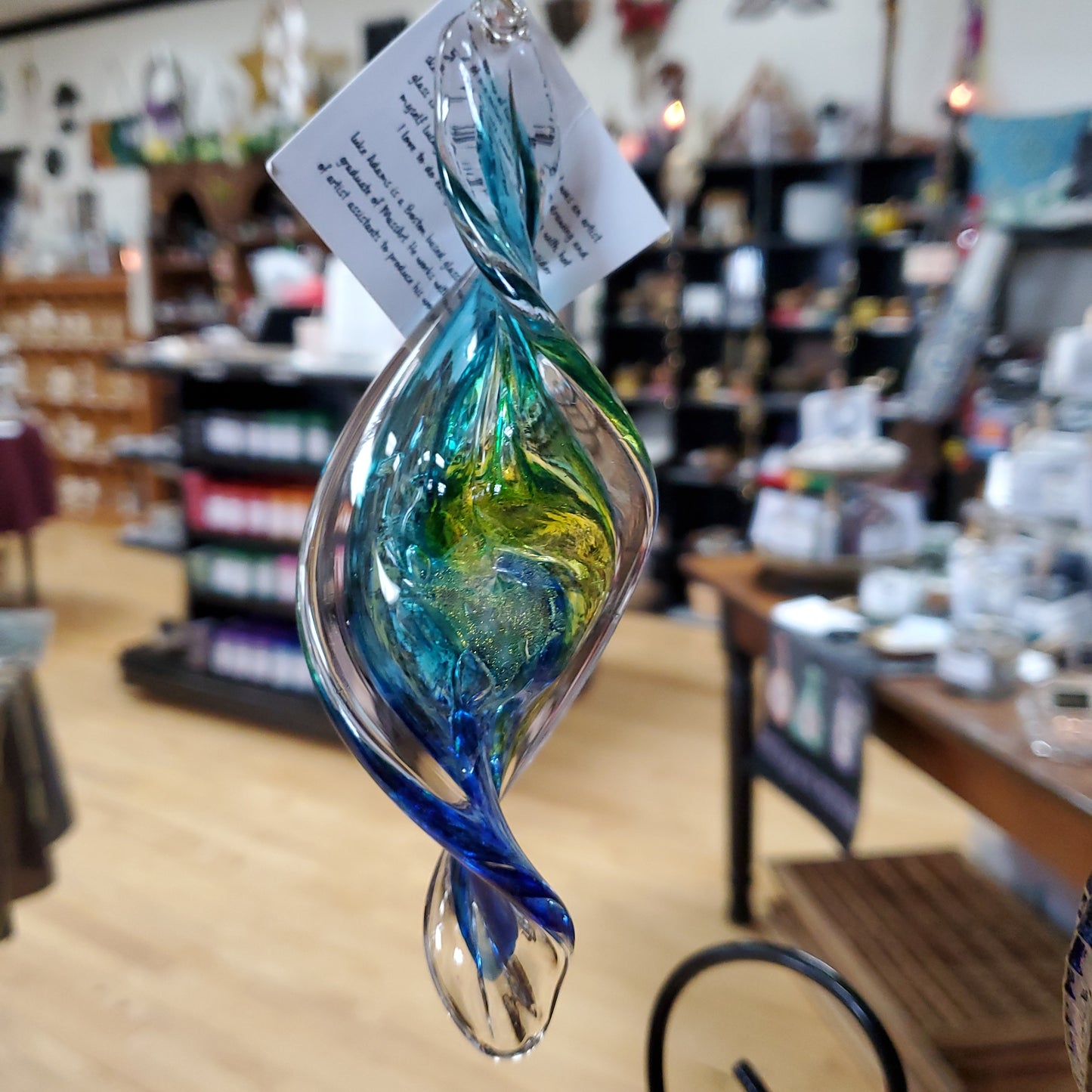Blown Glass Small Spiral by Luke Adams 5" - Suncatcher