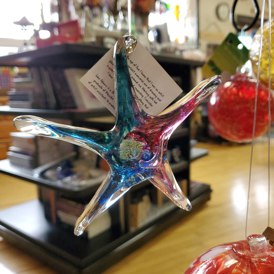 Blown Glass Small Star by Luke Adams 5" - Suncatcher