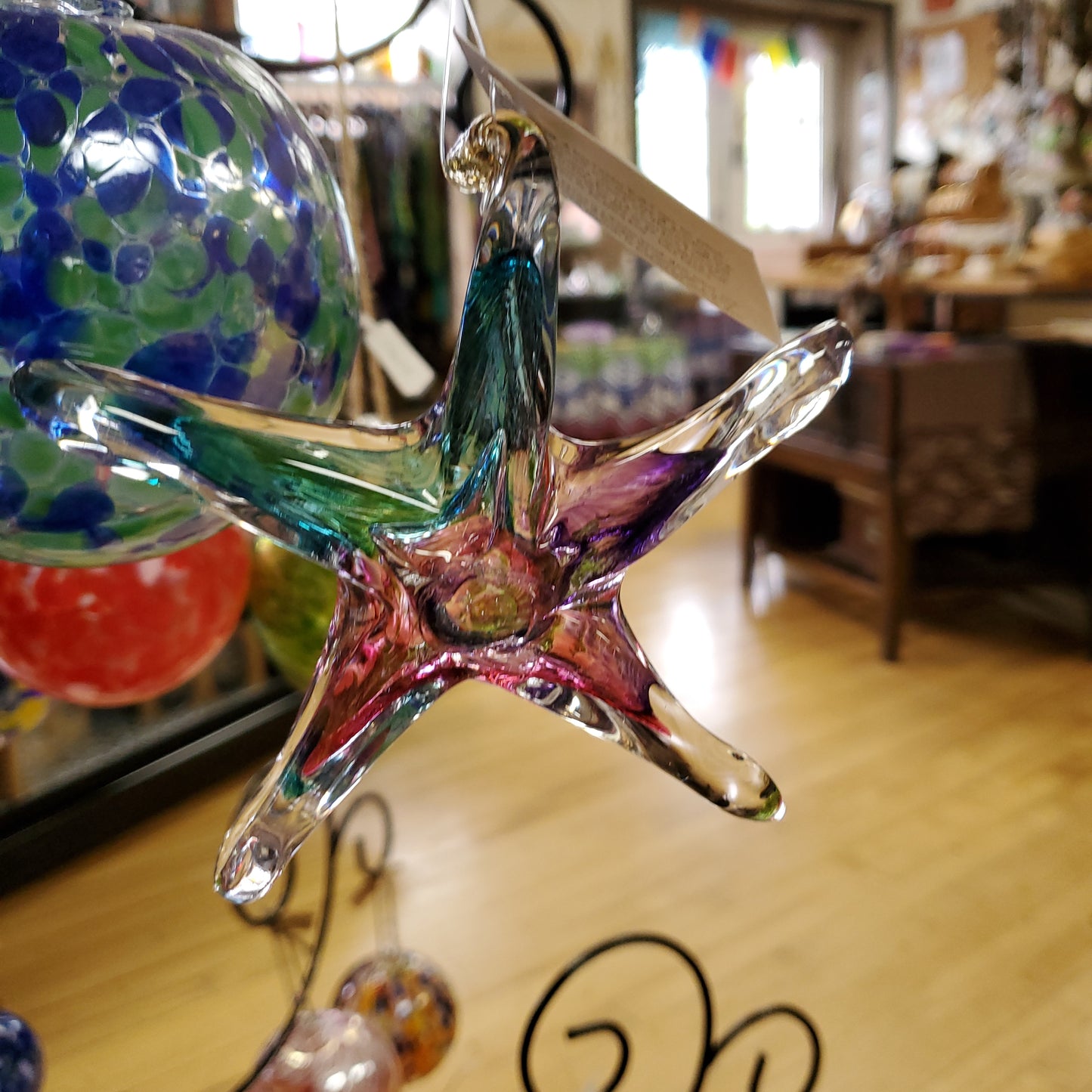 Blown Glass Small Star by Luke Adams 5" - Suncatcher