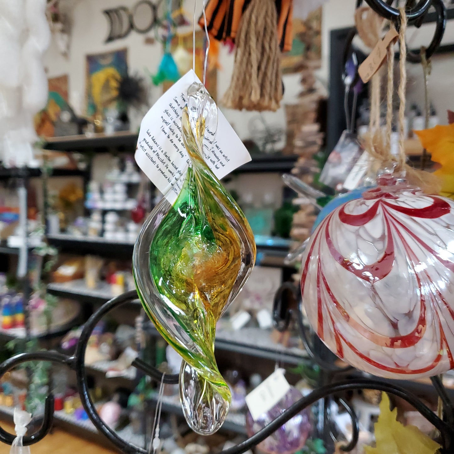 Blown Glass Small Spiral by Luke Adams 5" - Suncatcher