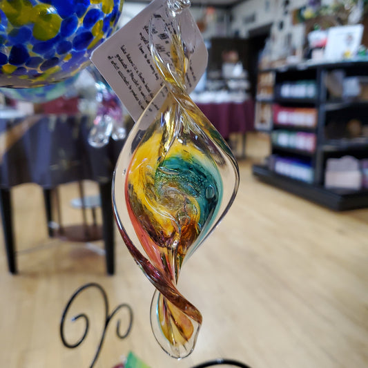 Blown Glass Small Spiral by Luke Adams 5" - Suncatcher