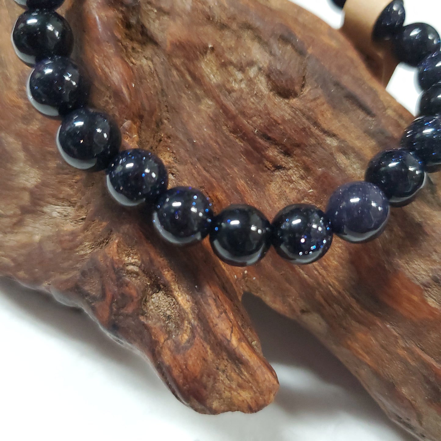 Blue Goldstone - Bead Bracelet 8mm