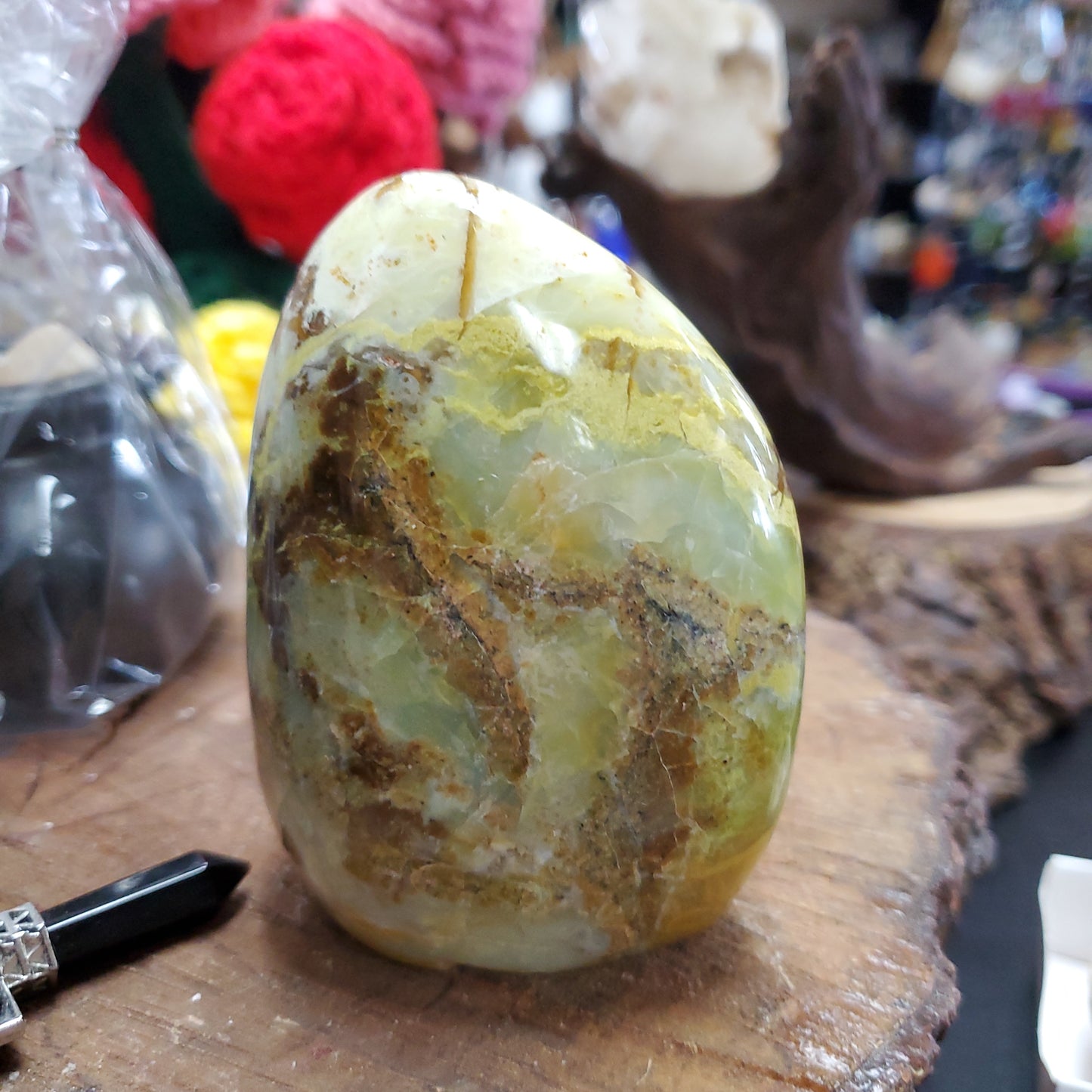 Green Pistachio Jasper Free Form, Polished