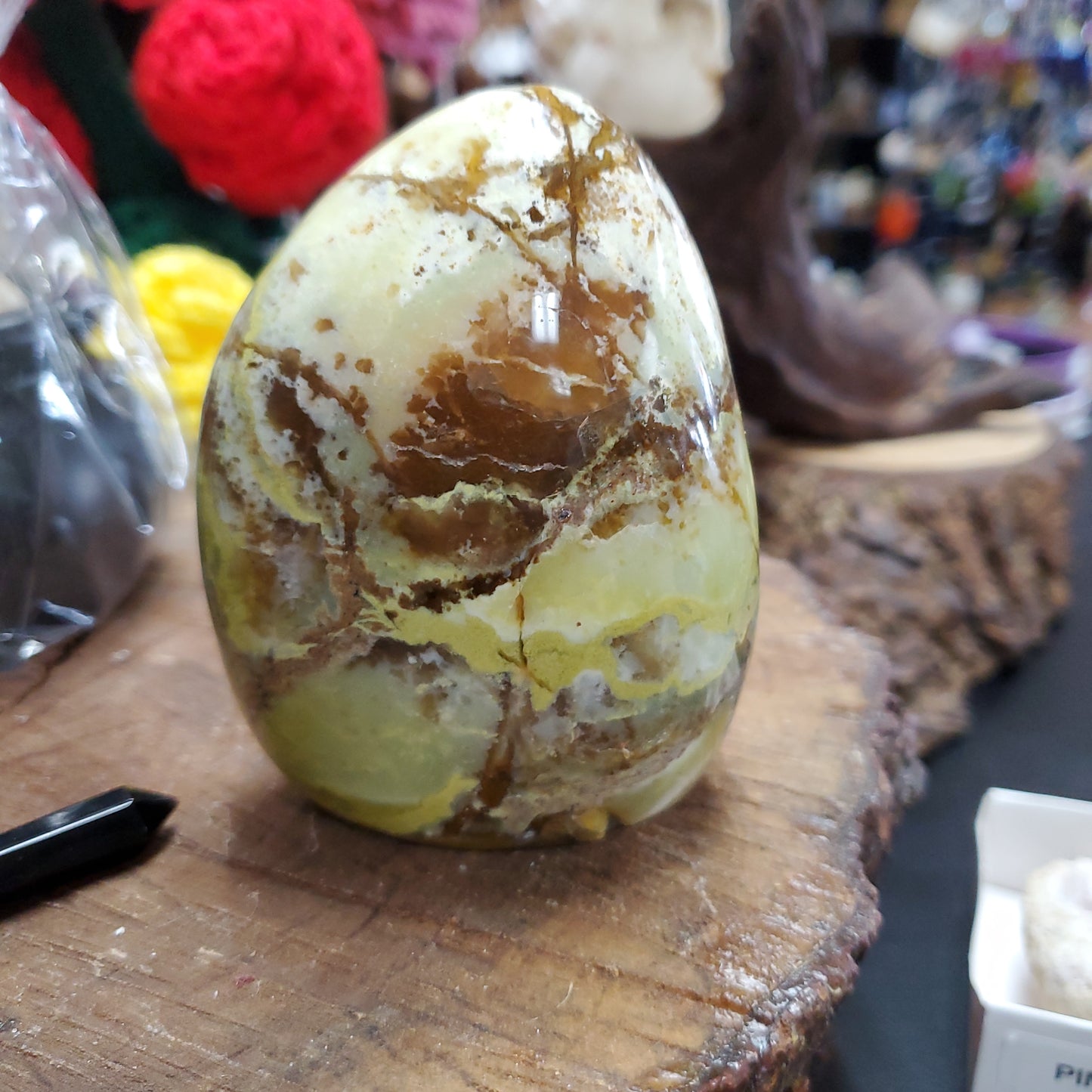 Green Pistachio Jasper Free Form, Polished